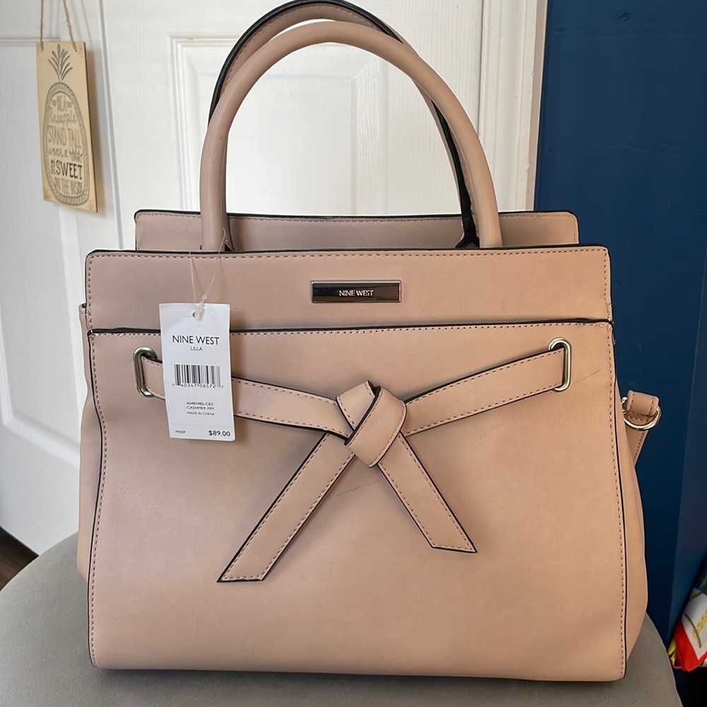 *NEW* Nine West Lilla Tote Bag w bow - Nude Pink